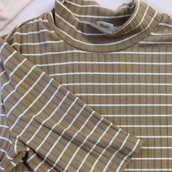 ASOS Striped Mock Neck Top in Tan - Picture 5 of 5